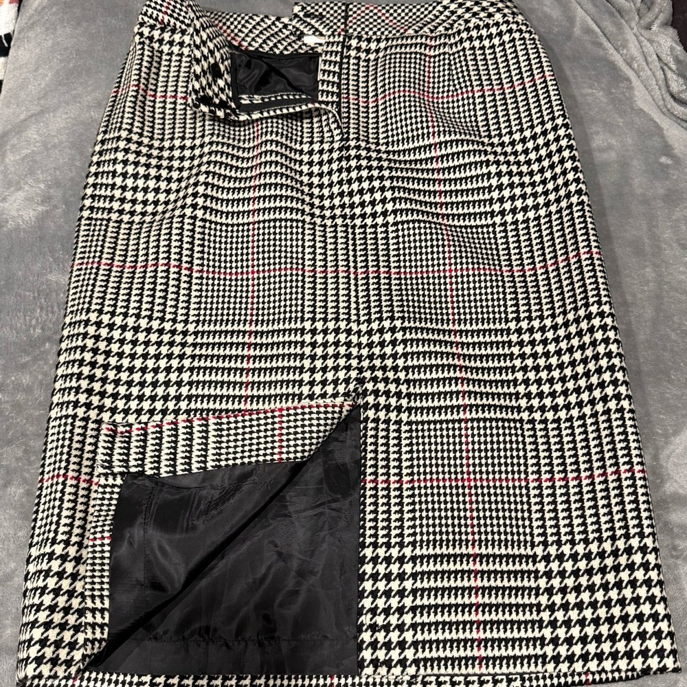 Talbots Vintage Houndstooth 100% Wool Skirt - Picture 7 of 11